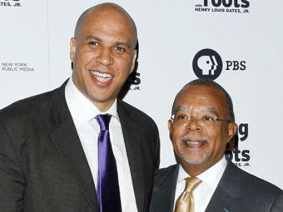 Newark's Mayor Cory Booker with Dr. Henry Louis Gates, Jr.
