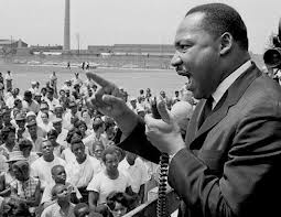 Dr. Martin Luther King Jr gives a speech