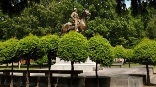 A statue of Confederate Gen. Nathan Bedford Forrest stands in Nathan Bedford Forrest Park in Memphis, Tenn. Nearly 150 years after the Civil War ended, Forrest continues to spark new political battles and racial discord in Memphis.