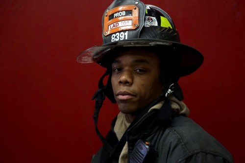 Firefighter Jordan Sullivan, who recently saved two children on his first 'real fire' call