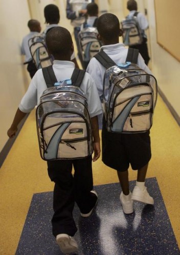 Students at the Dryades YMCA James M. Singleton Charter School Aug. 23, 2006, in New Orleans   