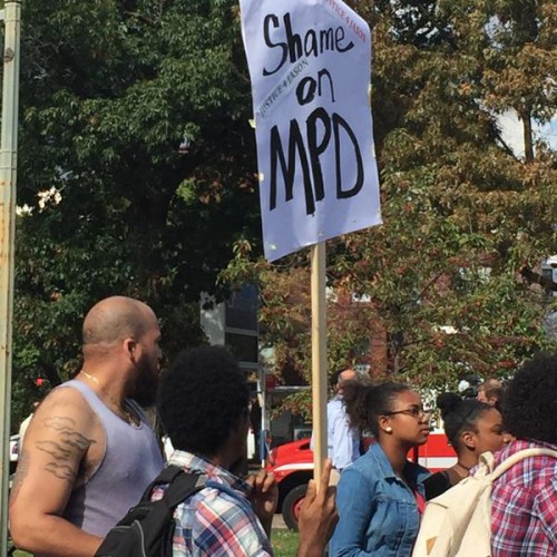 Protesters march in DC in support of Jason Goolsby. (Photo by Victoria Cardone)