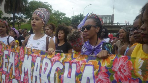 More than 10,000 women from Brazil march for their rights on November 18, 2015. (Photo credit: Kiratiana Freelon)