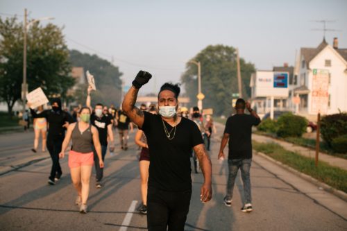 Protesters in Kenosha, WI