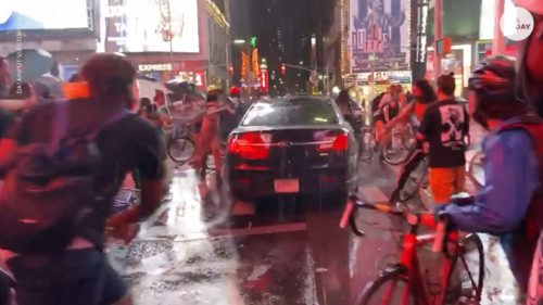 Car barrels through BLM protest