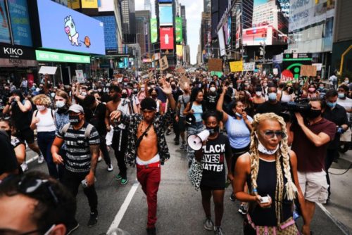 Protestors In New York Rally For Black Lives After Kenosha Shooting Protesters in NY after James Blake shooting