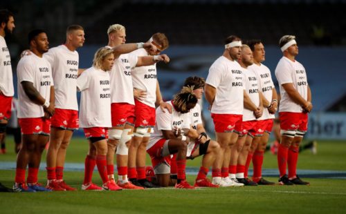 r South African Rugby team reflection against racism before match
