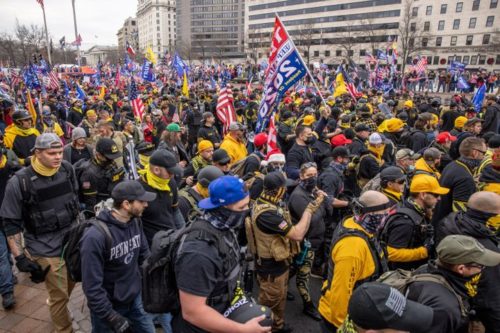 Proud Boys Proud Boys and Trump supporters amassing at Washington D.C..