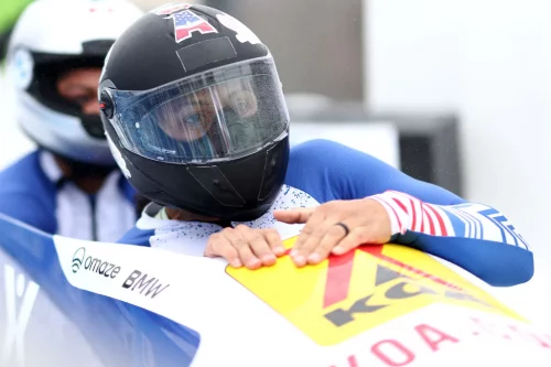 Elana Meyers Taylor and Kaysha Love of Team USA, pictured in Winterberg, Germany.(Photo by Dean Mouhtaropoulos/Getty Images)