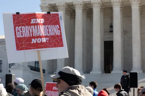 Wisconsin Republicans have asked the U.S. Supreme Court to overturn a state legislative district map chosen by the state's highest court. (Aurora Samperio/Nurphoto via Getty Images)