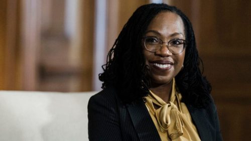 Judge Ketanji Brown Jackson on Capitol Hill on Wednesday, March 2, 2022 in Washington, D.C. (Kent Nishimura / Los Angeles Times via Getty Images)