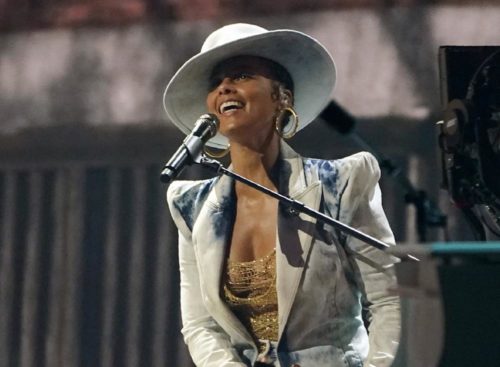 Alicia Keys performs at the Billboard Music Awards in Los Angeles in 2021. (AP Photo/Chris Pizzello, File)