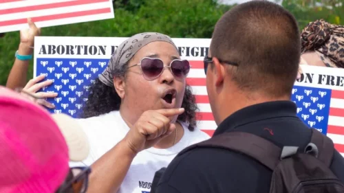 Michelle Colón, the executive director of SHERo Mississippi, at an abortion rights rally in Jackson, Miss. (SHERo Mississippi)