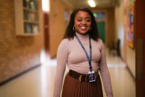 Quinta Brunson as Janine Teagues in "Abbott Elementary." (Ser Baffo / ABC)