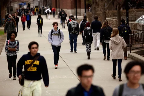 The University of Michigan stated that despite “persistent, vigorous and varied efforts” to diversify its student body, the enrollment of underrepresented minority students has “fallen precipitously” at many of its schools. (Joshua Lott for The New York Times)