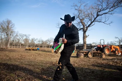 Brandon Smith is a farmer in Bastrop, Texas who never received aid from the American Rescue Plan. (Montinique Monroe for The New York Times)