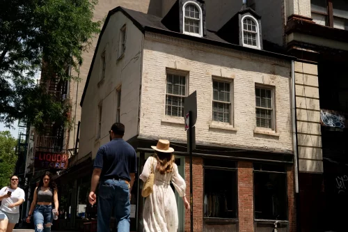 The frame house at the intersection of White St. and West Broadway in Tribeca has served a variety of purposes since its construction in 1809. (Karsten Moran for The New York Times)
