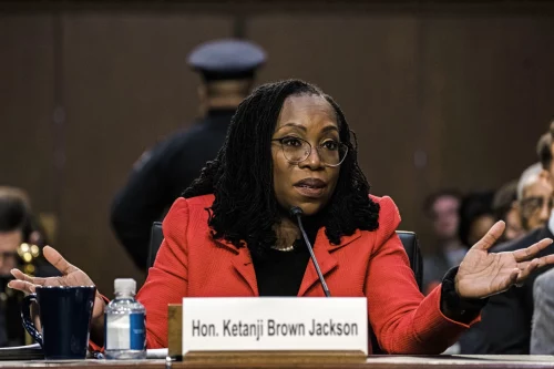 Ketanji Brown Jackson during her Senate Judiciary Committee confirmation hearing. (Kent Nishimura / Los Angeles Times via Getty Images file)