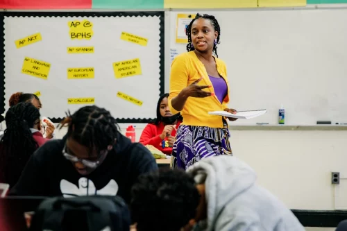 Brooklyn Preparatory High School Assistant Principal Shannah Henderson led a push to bring AP African American studies to the school. (Marc J. Franklin / NBC News)