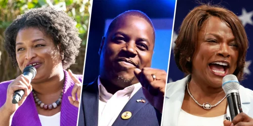 Stacey Abrams, Chris Jones, and Val Demings are just three Black candidates running in the upcoming election (Megan Varner/Getty Images ; Stephen Swofford/The Arkansas Democrat-Gazette via AP ; Joe Burbank/Orlando Sentinel/Tribune News Service via Getty Images file)