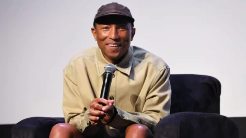 Pharrell Williams speaks onstage at the Storytellers panel discussion during the 2022 Tribeca Festival. (Dia Dipasupil/Getty Images for Tribeca Festival)