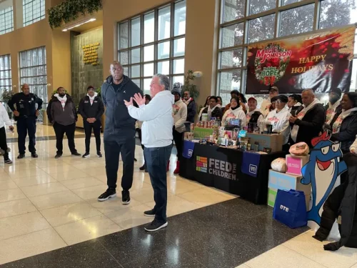 Magic Johnson spoke at the event on November 12. (Miriam Marini)