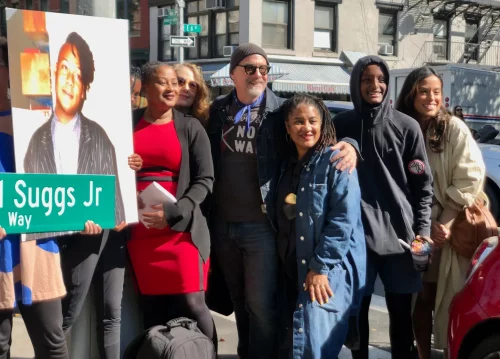 People gather to remember Donal Suggs Jr. (Photograph courtesy of Dawn Suggs/St. Louis American)