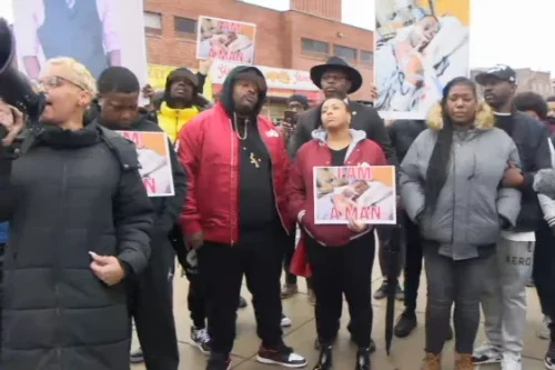 Relatives of Tyre Nichols at a news conference