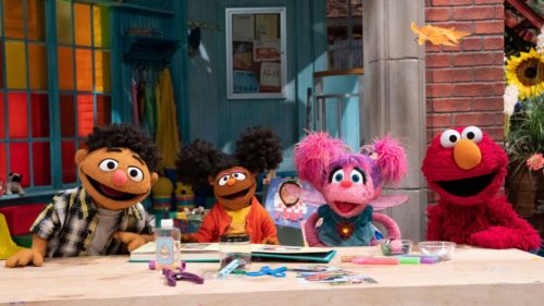 Peace's puppet Gabrielle on Sesame Street