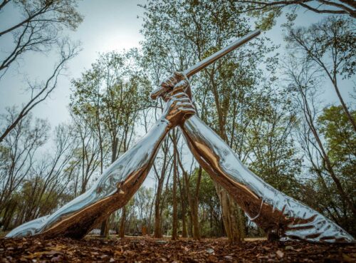 Stevenson's Freedom Monument Sculpture park in Montgomery, AL humanizes the experiences of enslaved people on plantations. (Strike by Hank Willis Thomas / Human Pictures)