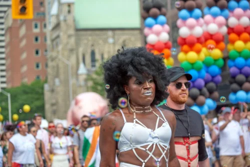 A scene from Toronto's annual Pride parade on June 26, 2022. (Eli Unger / Alamy)