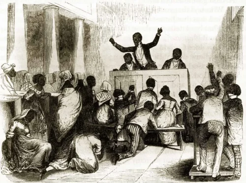 Sketch of a Black preacher, circa 1850s.
