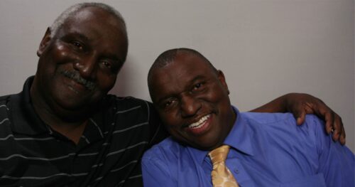 James Hanover Thompson (left) and his brother Dwight Thompson in 2011. (StoryCorps)