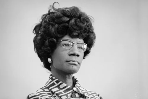 Congresswoman Shirley Chisholm after she announced her candidacy for United States president, in Washington, D.C., in 1972. (Thomas J. O'Halloran / Library of Congress)