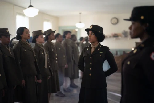 Kerry Washington as Maj. Charity Adams in "Six Triple Eight." (Bob Mahoney/ Perry Well Films 2 / Netflix)