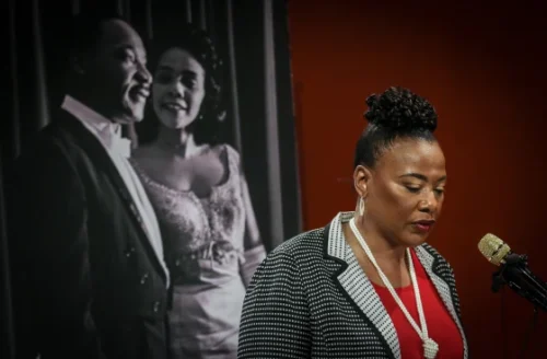 Bernice King, daughter of slain civil rights leader Martin Luther King Jr., in Atlanta in 2020. (Ron Harris / AP file)