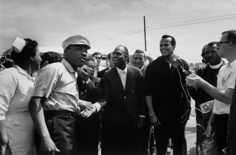 Belafonte and group at Selma to Montgomery March