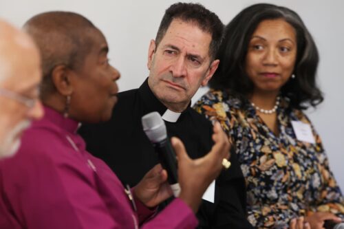 The Descendants Truth & Reconciliation Foundation met with The Church of England in September, 2024 to discuss the legacy of transatlantic slavery. (Fr. Tim Kesicki second to the right, and Monique Trusclair Maddox on the right.( The Descendants Truth & Reconciliation Foundation(