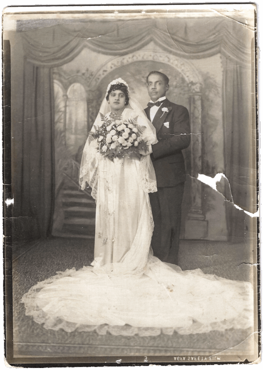 2-enhanced My grandparents - Isabel Navedo and Francisco Alvarez wedding day 1939, Harlem, NY (El Barrio)