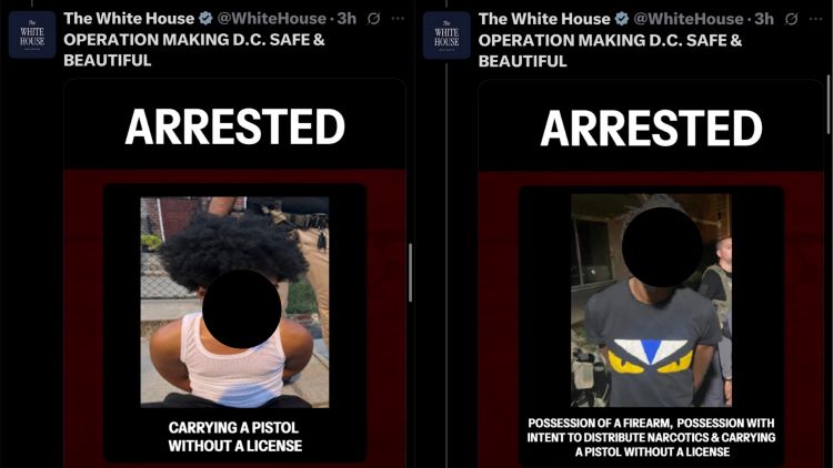 White house social media posting mugshots